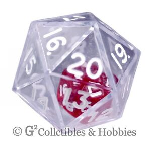 NEW Clear Double Dice RPG Gaming D20 Twenty Sided Die 