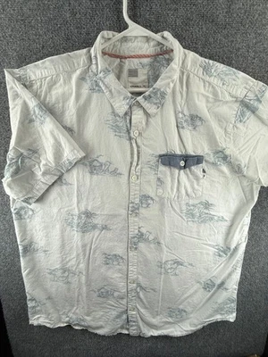 Camisa O'neill Hombres 2XL Manga Corta Con Botones Tejida Azul Estampado Océano Bolsillo Foto 1 de 4