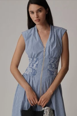 Vestido Camisa Anthropologie Tommie Edición Brillo Calado Preppy Boho Mediano Nuevo con Etiquetas Foto 1 de 4