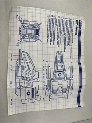 GI Joe SKY HAWK VTOL 1984 Blueprints / Instruction Sheet Vintage Vehicle ARAH - Image 1 of 2