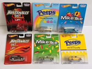 Hot Wheels Pop CultureJUST BORN Peeps Hot Tamales Mike And Ike Set 6 New - Picture 1 of 23