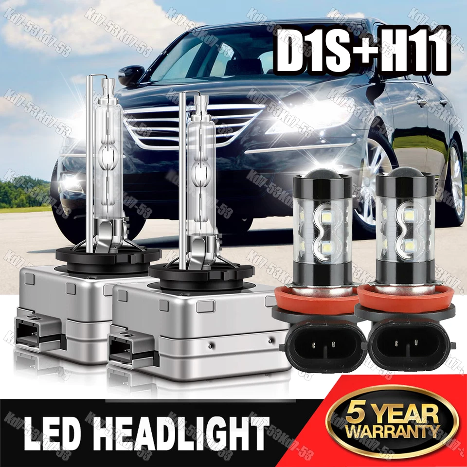 4x HID faros bajos + LED antiniebla blanco para Hyundai Genesis 2009-2014 Foto 1 de 4