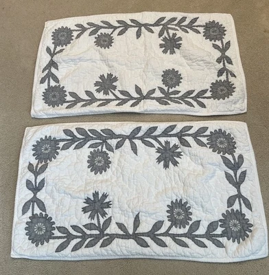 2 almohadas acolchadas de algodón Pottery Barn LILO size king cottagecore flor Foto 1 de 4