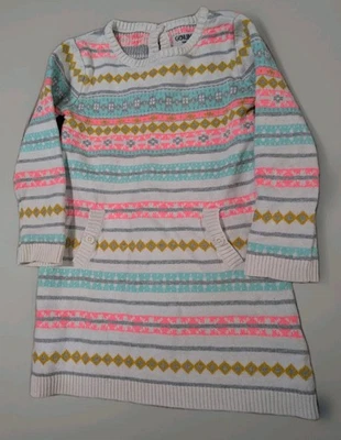 toddler Girls Sweater Dress Soft Not Itchy Genuine Kids From OshKosh  4T - Image 1 of 3
