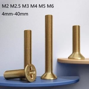 M2 M2.5 M3-M6 Brass Small Screws Phillips Countersunk Head Screws Flat Head Bolt - Picture 1 of 7