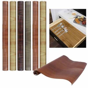 6 Rolls Wood Grain Contact Paper Drawer Shelf Adhesive Liner Peel & Stick Cover - Picture 1 of 1