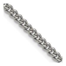 18" Stainless Steel Polished 4mm Round Curb Chain Necklace
