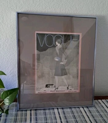 Impresión artística enmarcada VOGUE Georges Lepape 1920 París Moda Art Deco 16,5" X 19,5" Foto 1 de 4