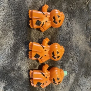3 Halloween String Light Replacement Covers Blow Mold Style Pumpkin Man Glowing - Picture 1 of 4