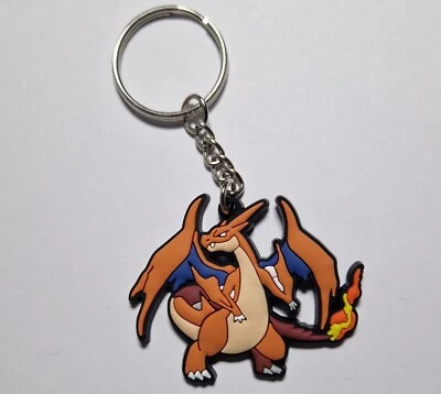 CHARIZARD POKEMON KEYRING&KEYCHAIN Cartoon Gamer Gift. Kids video Game.PVC Charm - Image 1 of 3