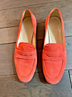 J. Crew Penny Loafers Womens Size 7 Red Suede Leather Flats Made in Italy