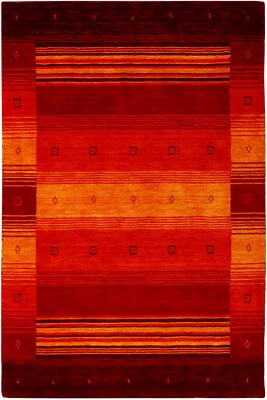 Teppich Gabbeh Loom 120x180 cm Handgewebt Carpet Tapijt 100% Wolle rot terra - Bild 1 von 4