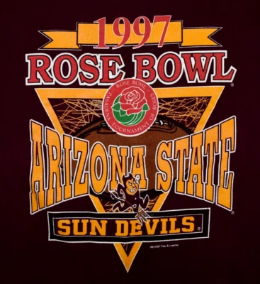 Moletom ASU vintage Savvy Arizona State tamanho M anos 80 '97 Rose Bowl gráfico Borgonha - Imagem 1 de 4