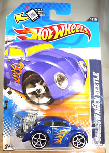 2012 Hot Wheels #151 Heat Fleet 1/10 VOLKSWAGEN BEETLE Blue Gray-Exhaust OH5 Sp