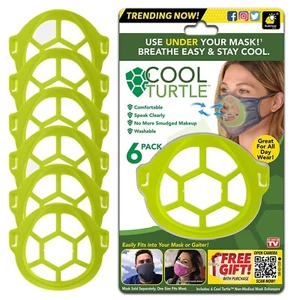2x 6 Pack Cool Turtle Face Mask Inserts Breathe Easy & Stay Cool Under Your Mask - Picture 1 of 1