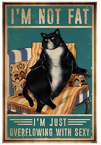 I am not Fat - overflowing with sexy Funny Cat Memes Poster / Canvas A0 A1 A2 A3
