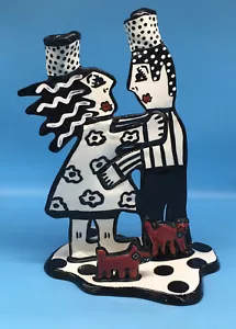 Jerilyn Babroff ceramica arte, uomo, donna e animali domestici. Raro - Foto 1 di 5