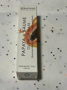 Seraphine Botanicals Papaya + Baume Glow Lip Mask, 15g/.53oz, New in Box - Picture 1 of 9