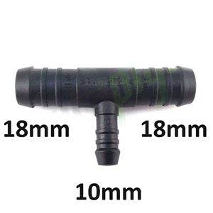 Conector de manguera reductor en forma de T 18 mm 10 mm conector de plástico - Imagen 1 de 2