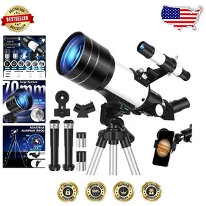70mm Aperture Telescope with Phone Adapter - Perfect for Stargazing Adventures - Picture 1 of 9