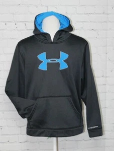 Under Armour STORM LOOSE jacket YXL black/ Panther Blue emblem & inside hoodie - Picture 1 of 7