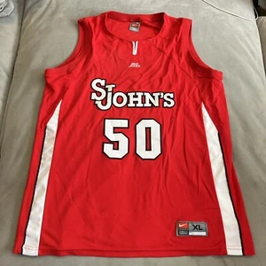 AWESOME - Vintage - Nike Team - St. Johns Redmen - #50 - Red Jersey - Men's XL - Picture 1 of 8