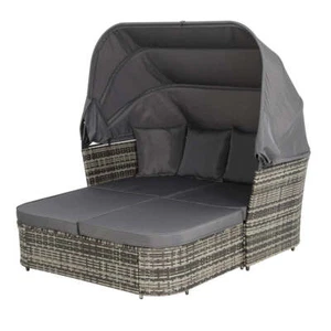 NNEDSZ Outdoor Sun Lounge Setting Patio Furniture Wicker Sofa Garden Day Bed - Picture 1 of 7
