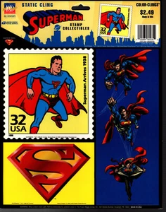 SUPERMAN Timbro Statico Cling Foglio da Collezione - Foto 1 di 1