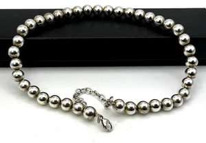 COLLAR BOLA CUENTAS GRANDES SILPADA 16 a 18" Plata de Ley Sólida 925 N2887 PESADO - Imagen 1 de 7