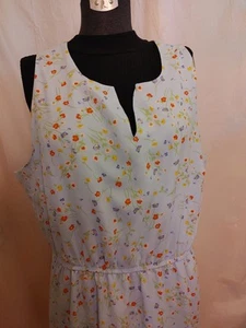 Vestido 41 Hawthorn Claira Floral Bebé Azul Sin Mangas Talla 2x Midi Forrado - Imagen 1 de 11