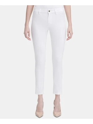 CALVIN KLEIN Womens White Pocketed Straight leg Pants 16 - Image 1 of 4