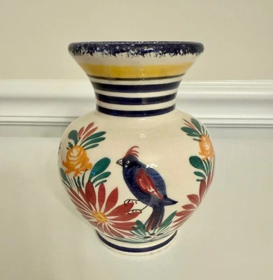 Vintage Quimper Hand Painted 5" Vase Henriot France - Image 1 of 4