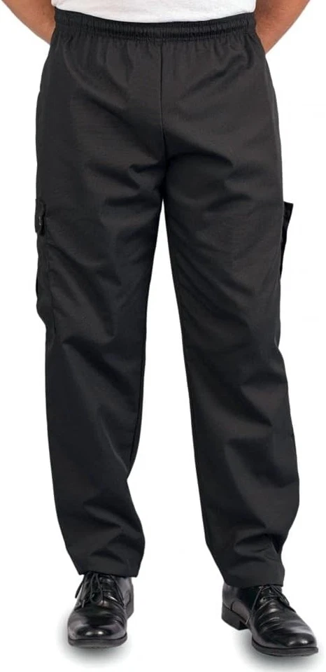 Black Cargo Style Chef Pant L 630125009703