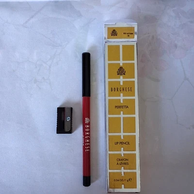 LÁPIZ LABIAL BORGHESE PERFETTA ROJO OTOÑO 0,04 OZ y afilador nuevo en caja Foto 1 de 4