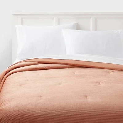 Room Essentials Corduroy Ribbed Plush Comforter Full/Queen, Copper #C825 - Image 1 of 4