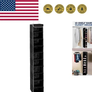 Compact 10-Shelf Hanging Organizer with Metal Frame for Efficient Storage - Picture 1 of 10
