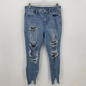 Jeans American Eagle super elasticizzato x hi rise jegging blu chiaro taglia 8 donna - Foto 1 di 13