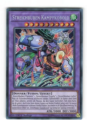 Yugioh STREICHBUBEN KAMPFKOBOLD , hisu-de019 Secret Rare deutsch NM 1. Auflage - Bild 1 von 2