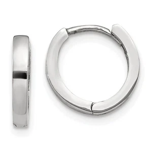 10k White Gold Hinged Hoop Earrings 0.97gm L-8 mm, W-10.55 mm - Picture 1 of 4