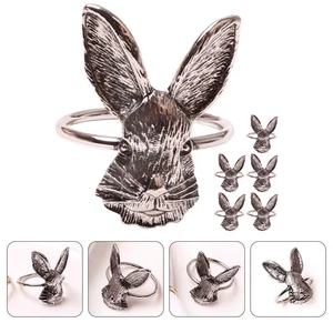6 broches para servilletas de acción de gracias servilleteros fiesta conejo servilletas anillos - Imagen 1 de 12