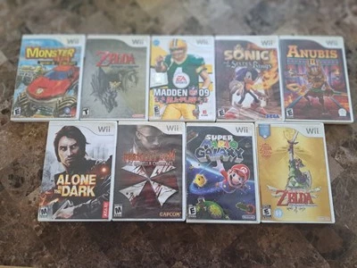 Zelda Skyward, Twilight, Mario Galaxy & 6 Other Nintendo Wii Games Working  - Image 1 of 4