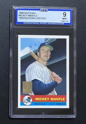 MICKEY MANTLE GMA ISA 9 COMO NUEVO - ESCASO BAZUCA TOPPS YANKEES HOF Color Brillante Foto 1 de 2