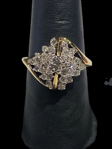 Lady's Diamond Cluster Ring 31 Diamonds 1.05 Carat T.W. 14K Yellow G (MP1046145) - Picture 1 of 3