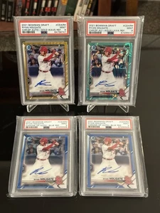 2021 Bowman Draft #CDA-RH Ryan Holgate PSA 9 Autograph Lot (4) Gold, Blue, Aqua! - Imagen 1 de 9