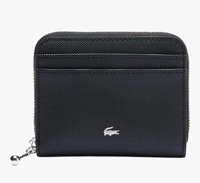Женский бумажник Lacoste Daily City маленький на молнии, черный, один размер - Изображение 1 из 4