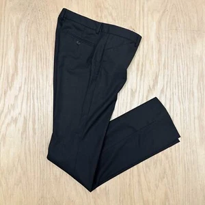 Womens THEORY Stretch Wool USA Made Straight Leg Black Trouser Pant 4 - Picture 1 of 9