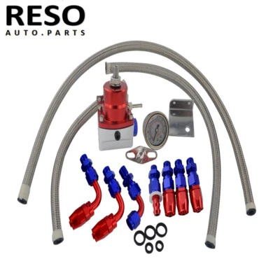 Regulador de presión de combustible ajustable medidor de aceite AN 6 kit de manguera de montaje universal Foto 1 de 4
