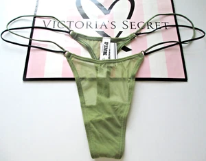 VICTORIA'S SECRET PINK Strappy Micro Thong Panty VS Olive Green S SMALL L LARGE - Picture 1 of 5