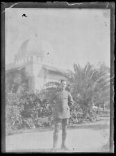 Platte Gläser Foto Antike Schwarz und Weiß Negativ 9x12 CM Soldat Marokko Vintag
