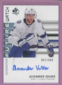 2019-20 SP AUTHENTIC FUTURE WATCH AUTO ALEXANDER VOLKOV #221 #'d 852/999 ROOKIE - Picture 1 of 1